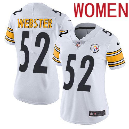 Women Pittsburgh Steelers #52 Mike Webster Nike White Vapor Limited NFL Jersey